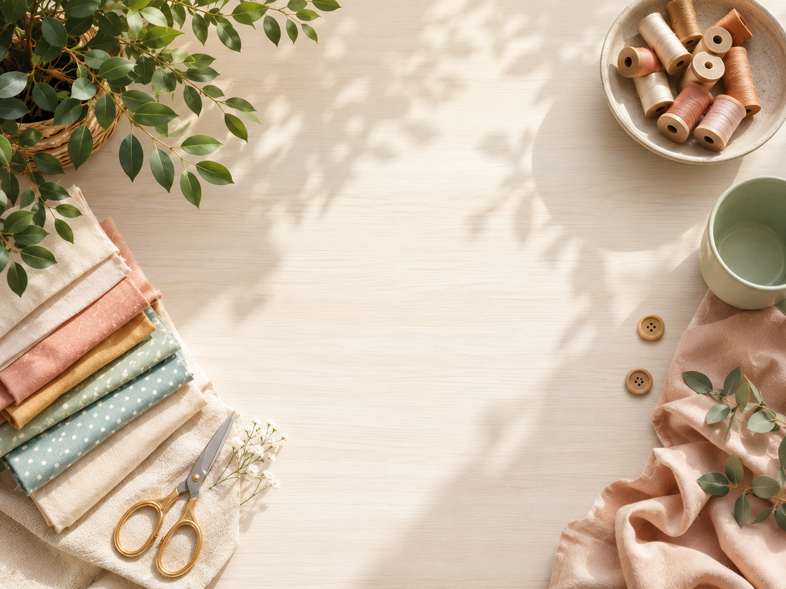 Warm beginner sewing invitation artwork